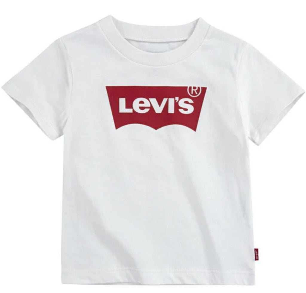 Boys Levi's Batwing Logo White Short Sleeve Tee-Shirt In Stock Now