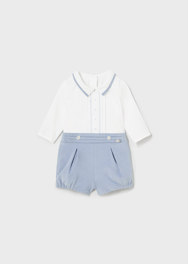 Mayoral 2247 Spanish Sky Blue Shorts Set In Stock Now
