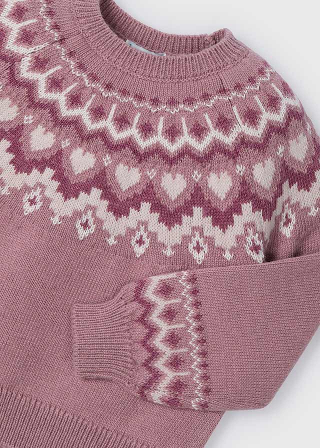 Mayoral 4358 Rose Jacquard Jumper and 4903 Sand Pleated Skirt In Stock Now