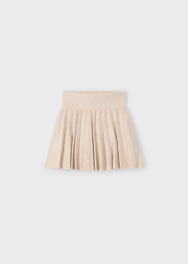 Mayoral 4358 Rose Jacquard Jumper and 4903 Sand Pleated Skirt In Stock Now