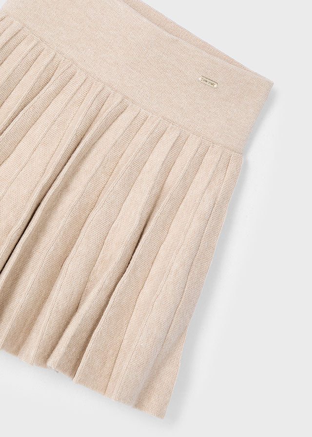 Mayoral 4358 Rose Jacquard Jumper and 4903 Sand Pleated Skirt In Stock Now