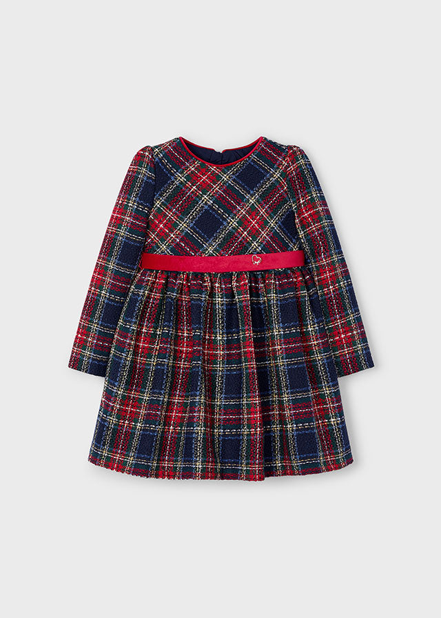 Mayoral 4911 Navy Plaid Dress In Stock Now