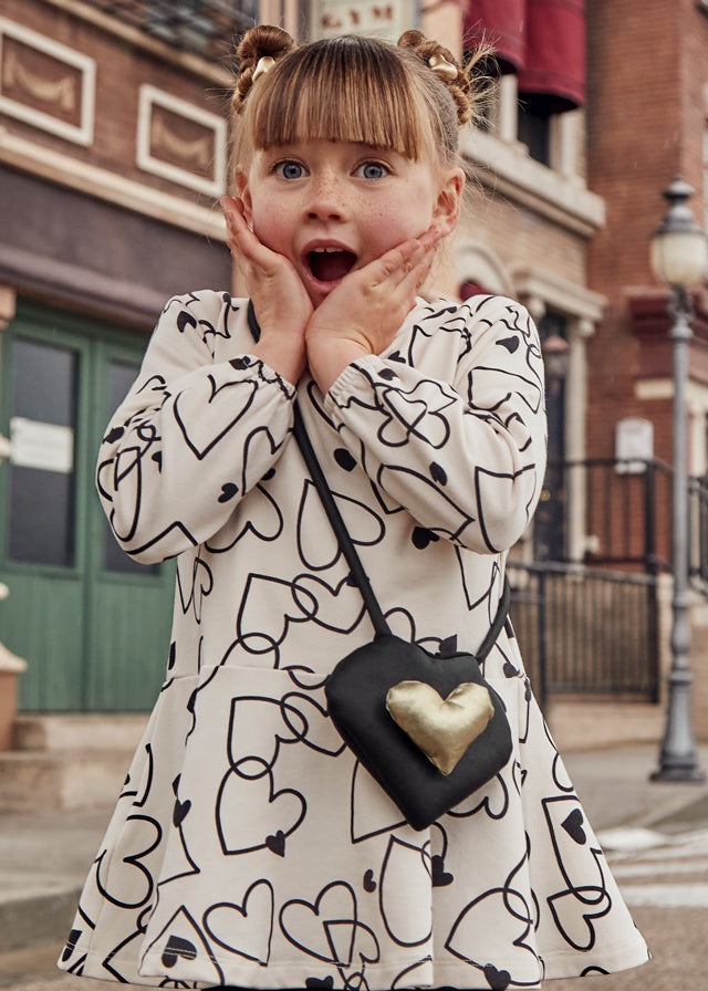 Mayoral 4931 Heart Dress and Handbag In Stock Now