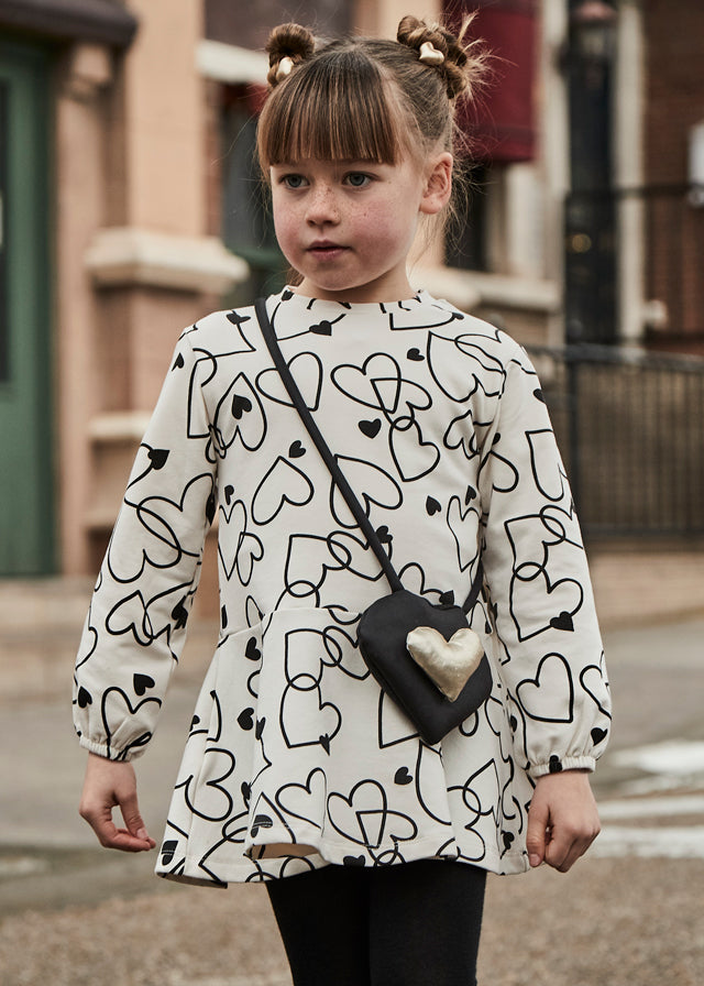 Mayoral 4931 Heart Dress and Handbag In Stock Now