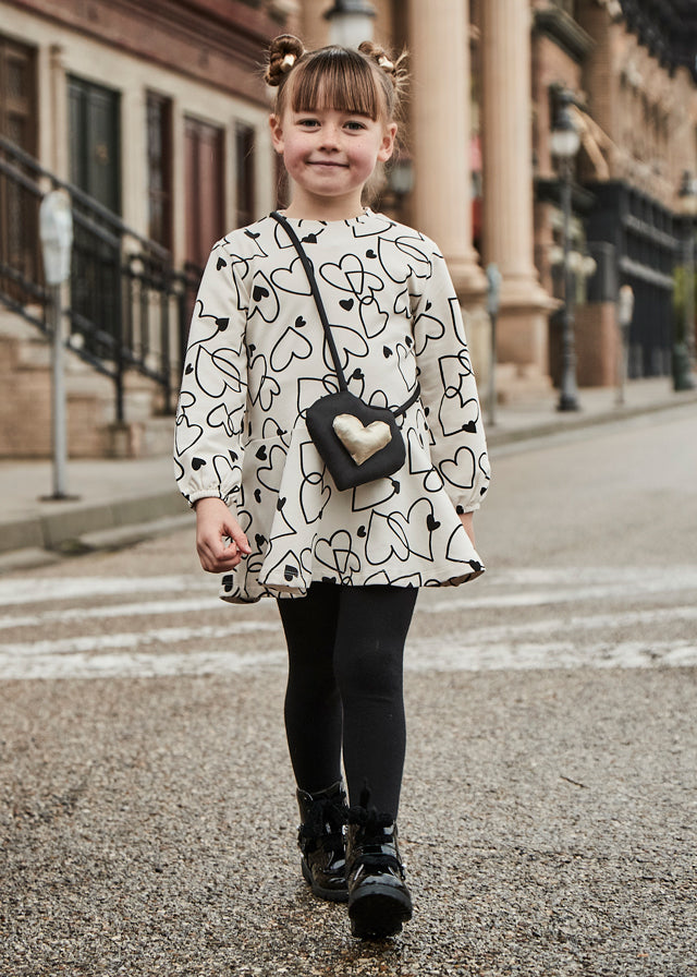 Mayoral 4931 Heart Dress and Handbag In Stock Now