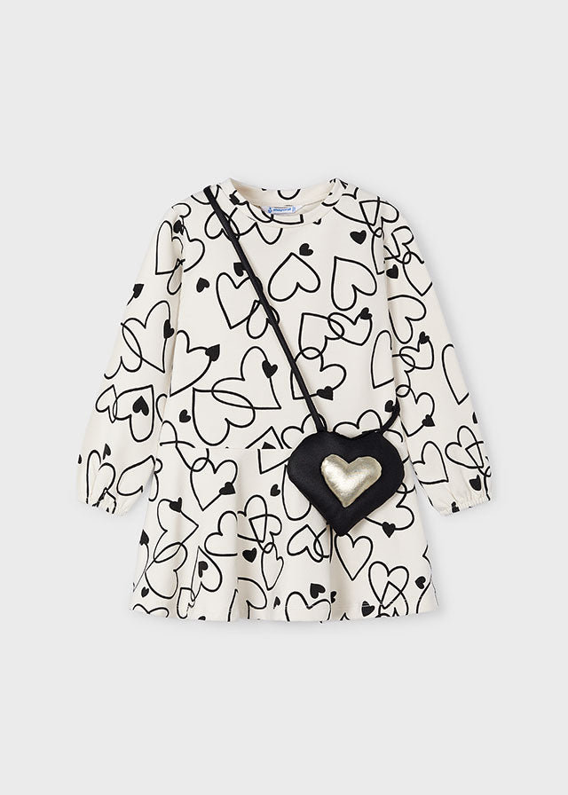 Mayoral 4931 Heart Dress and Handbag In Stock Now