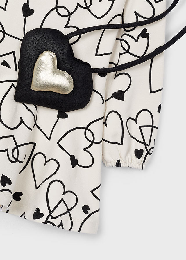 Mayoral 4931 Heart Dress and Handbag In Stock Now
