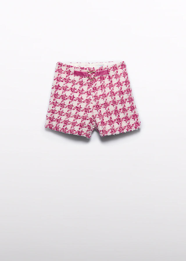 Abel & Lula 5677 Chiffon Ruffles Blouse and 5709 Houndstooth Shorts In Stock Now
