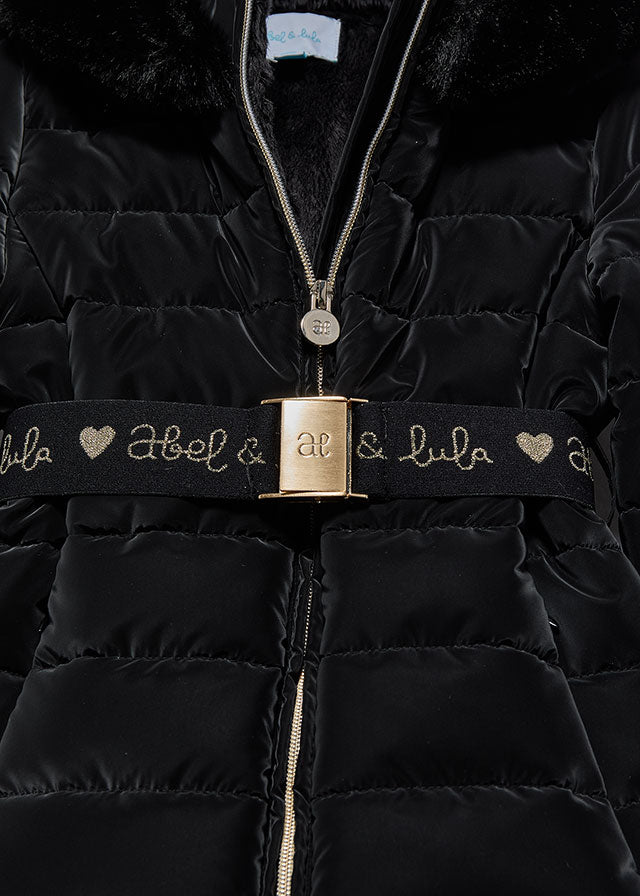 Abel & Lula 5839 Black Belt Coat In Stock Now