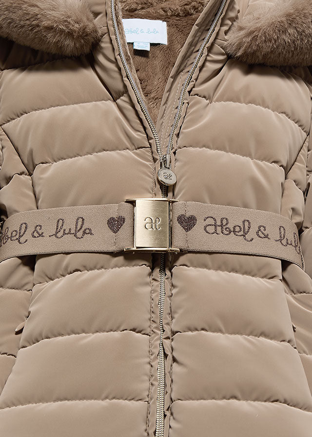 Abel & Lula 5839 Camel Belt Coat In Stock Now