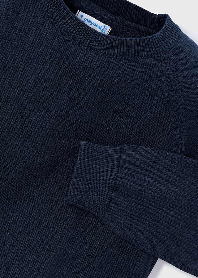 Mayoral 146 Long Sleeve Blue Stripe Shirt, Mayoral 323 Navy Jumper and Mayoral 4571 Slim Fit Denim Jeans In Stock Now