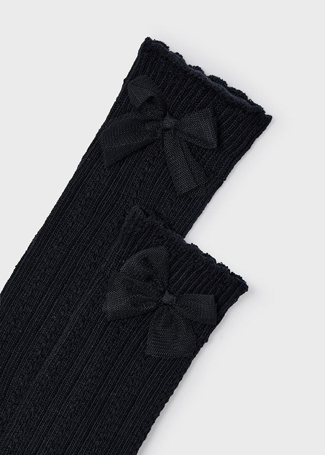 Mayoral 10055 Black Knee High Socks In Stock Now