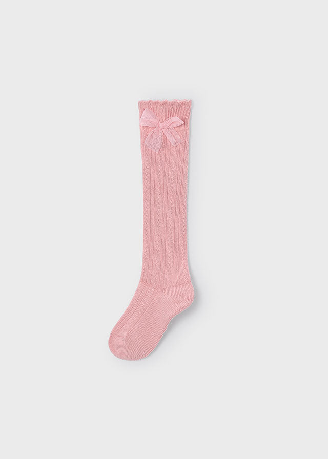 Mayoral 10055 Pink Knee High Socks In Stock Now