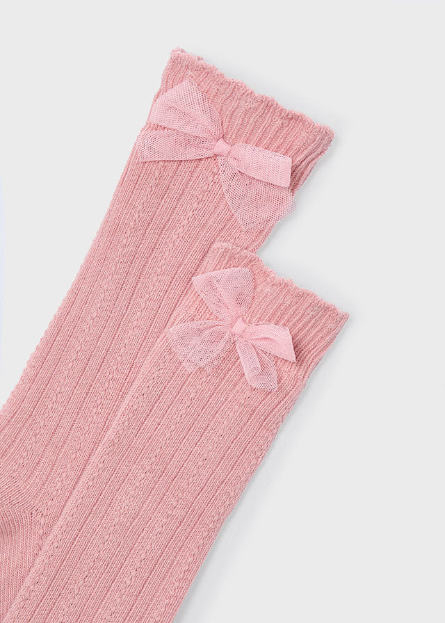 Mayoral 10055 Pink Knee High Socks In Stock Now