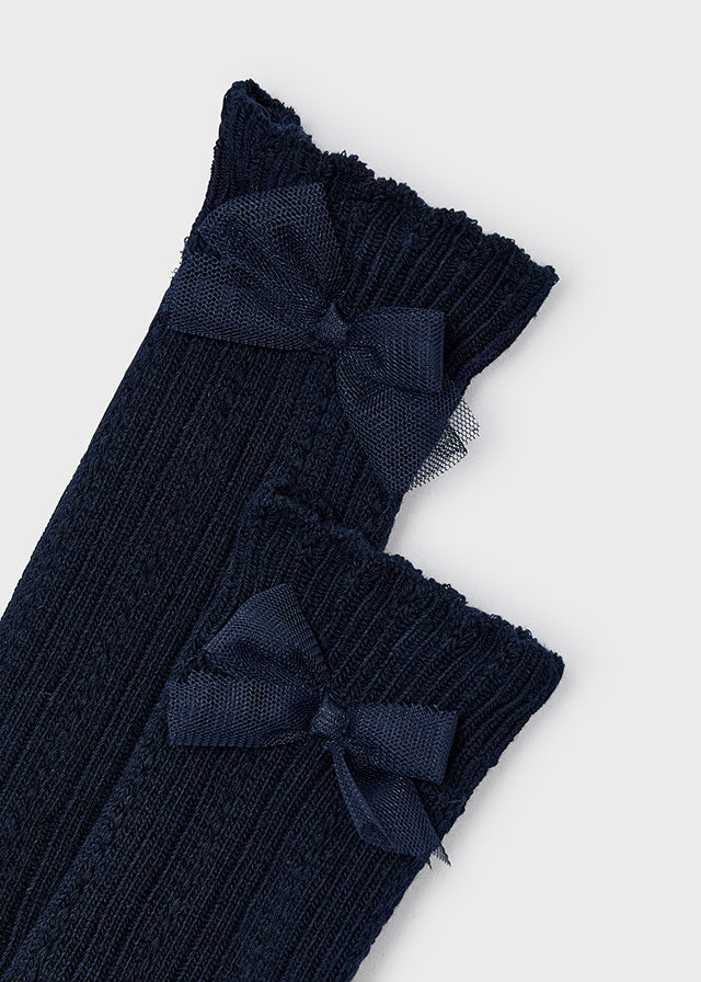Mayoral 10055 Navy Blue Knee High Socks In Stock Now
