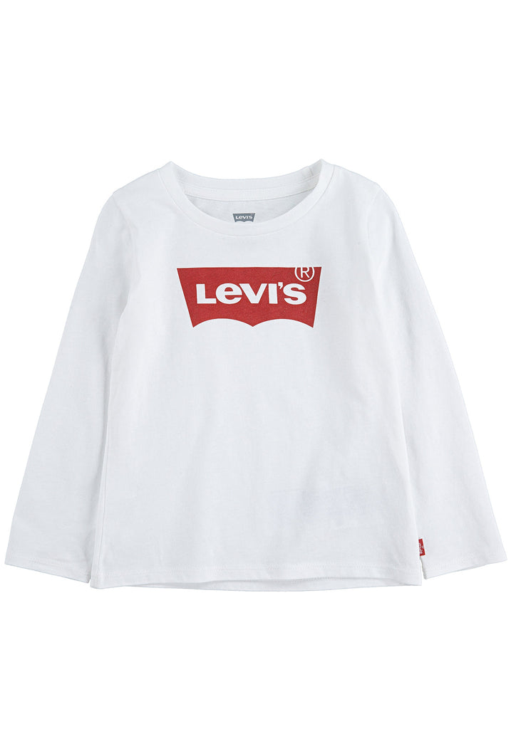 Levi's Girls Batwing Logo White Long Sleeve Tee-Shirt In Stock Now