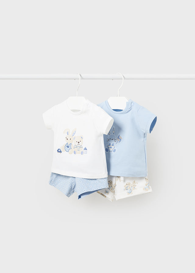 Mayoral 1625 Sky Two Pack Tee-Shirt and Shorts Set