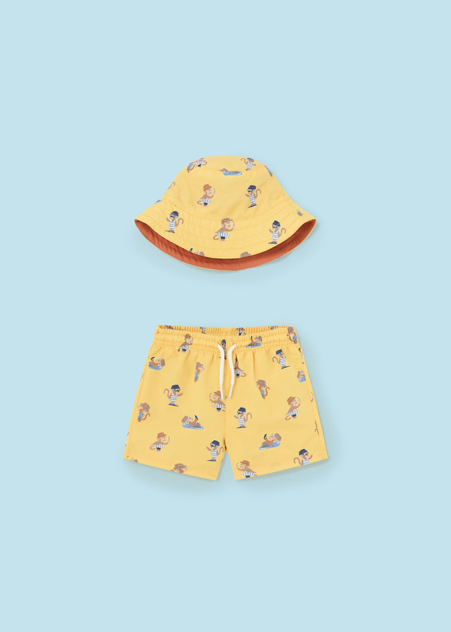 Mayoral 1036 Top with 1647 Banana Swim Shorts and Hat