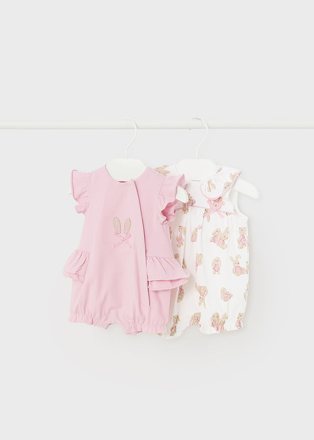 Mayoral 1706 Baby Rose Two Pack Rompers