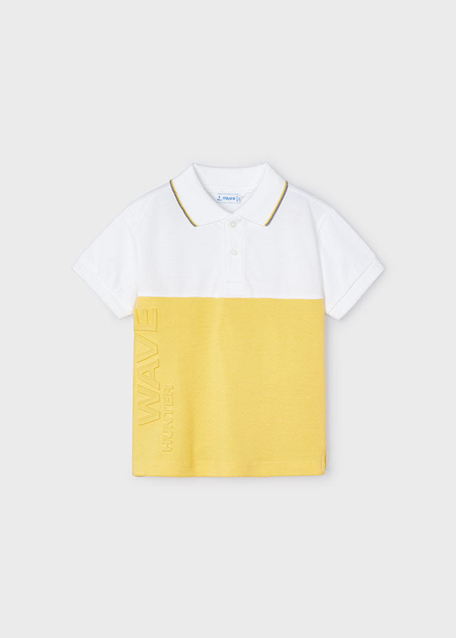 Mayoral 3110 Yellow Short Sleeve Polo Shirt and 204 White Twill Shorts