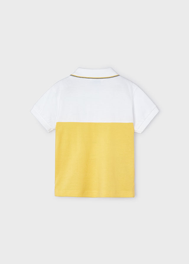 Mayoral 3110 Yellow Short Sleeve Polo Shirt and 204 White Twill Shorts