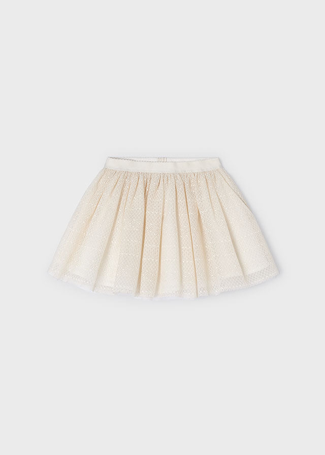 Mayoral 3079 Natural Nude Tee-Shirt and 3901 Almond Tulle Skirt