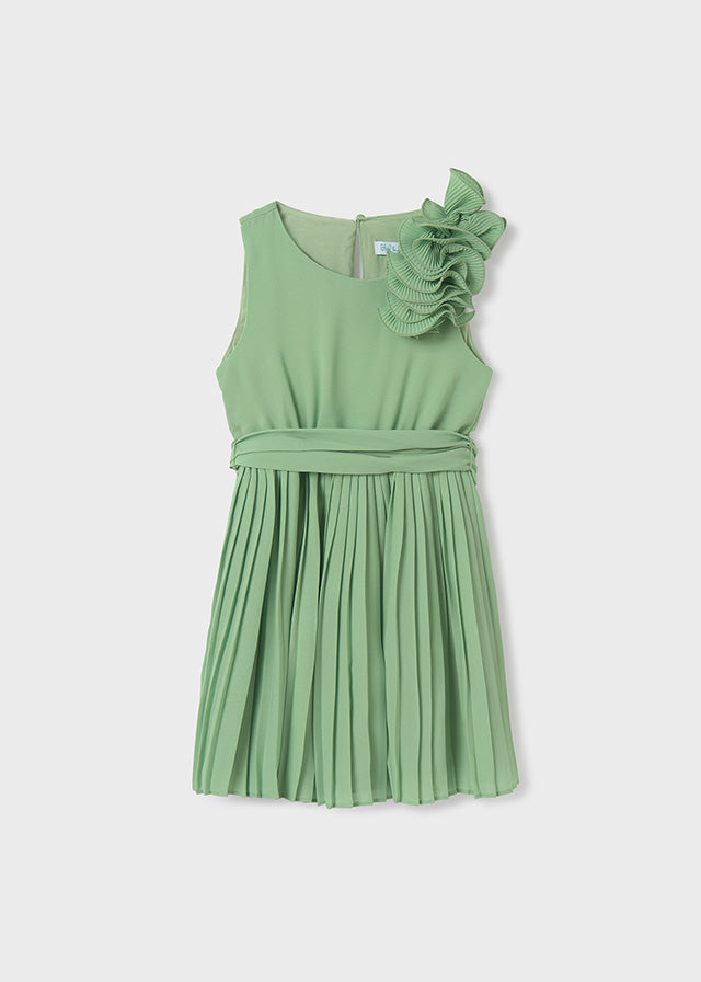 Abel & Lula 5041 Green Chiffon Dress In Stock Now