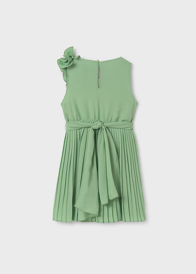 Abel & Lula 5041 Green Chiffon Dress In Stock Now