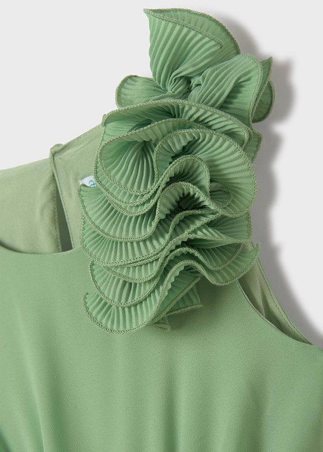 Abel & Lula 5041 Green Chiffon Dress In Stock Now