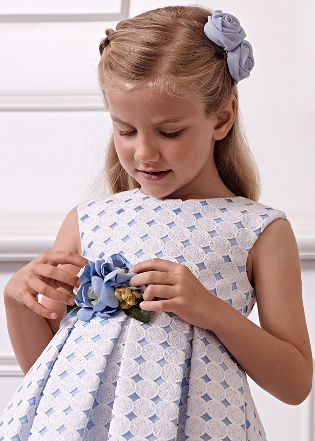 Abel & Lula 5055 Sky Blue Embroidered Dress Cherubs Abel & Lula 5055 Sky Blue Embroidered Dress Cherubs
