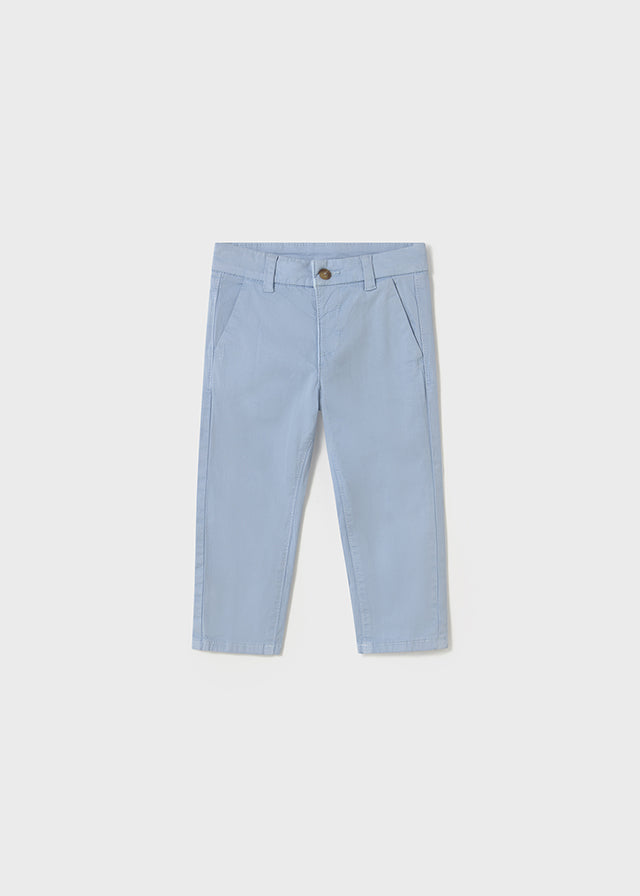 Mayoral 1116 Light Blue Linen Shirt, Mayoral 522 Light Blue Twill Trousers and Mayoral 1302 Jumper In Stock Now