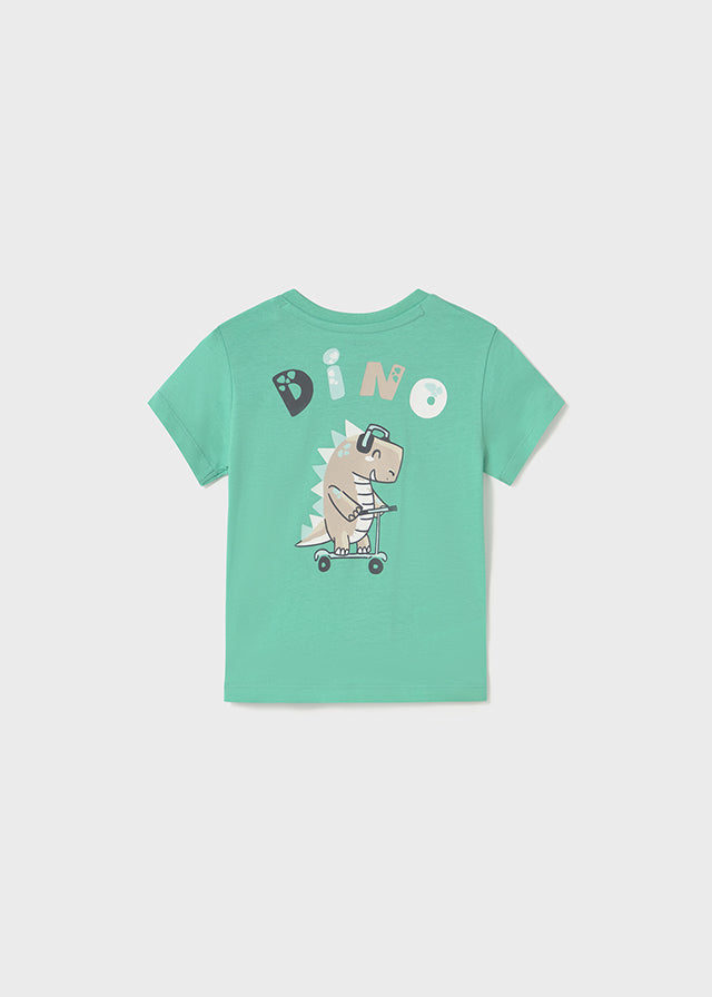Mayoral 1062 Short Sleeve Tee-Shirt, Mayoral 1242 Shorts and Mayoral 1473 Dinosaur Hooded Jumper In Stock Now