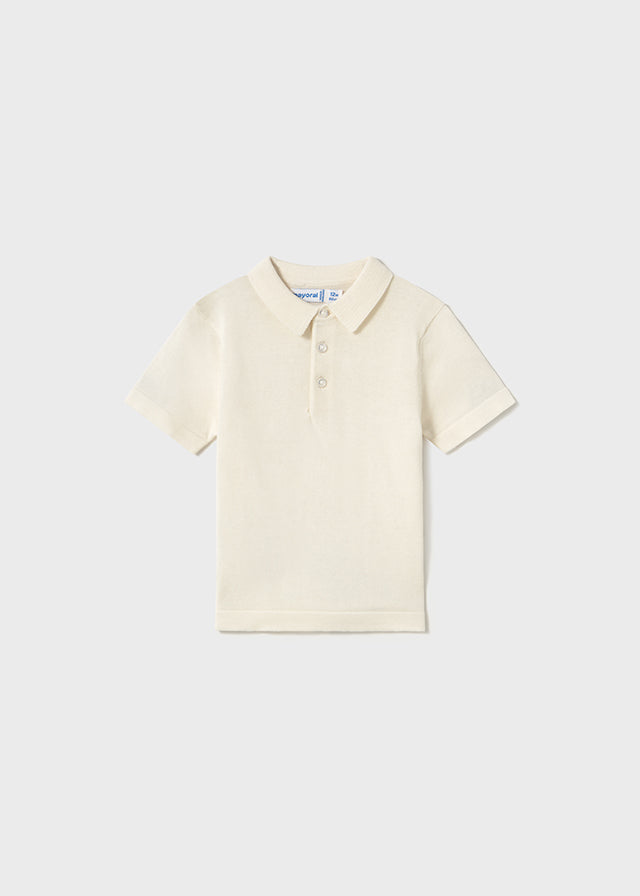 Mayoral 1106 Cream Polo Shirt and Mayoral 207 Light Blue Twill Shorts In Stock Now