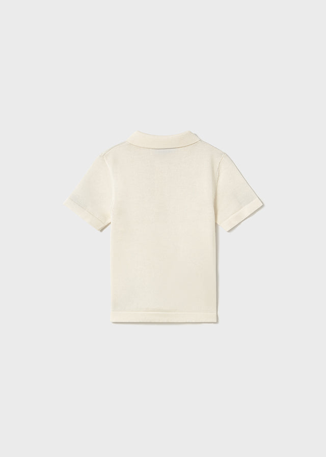 Mayoral 1106 Cream Polo Shirt and Mayoral 207 Light Blue Twill Shorts In Stock Now