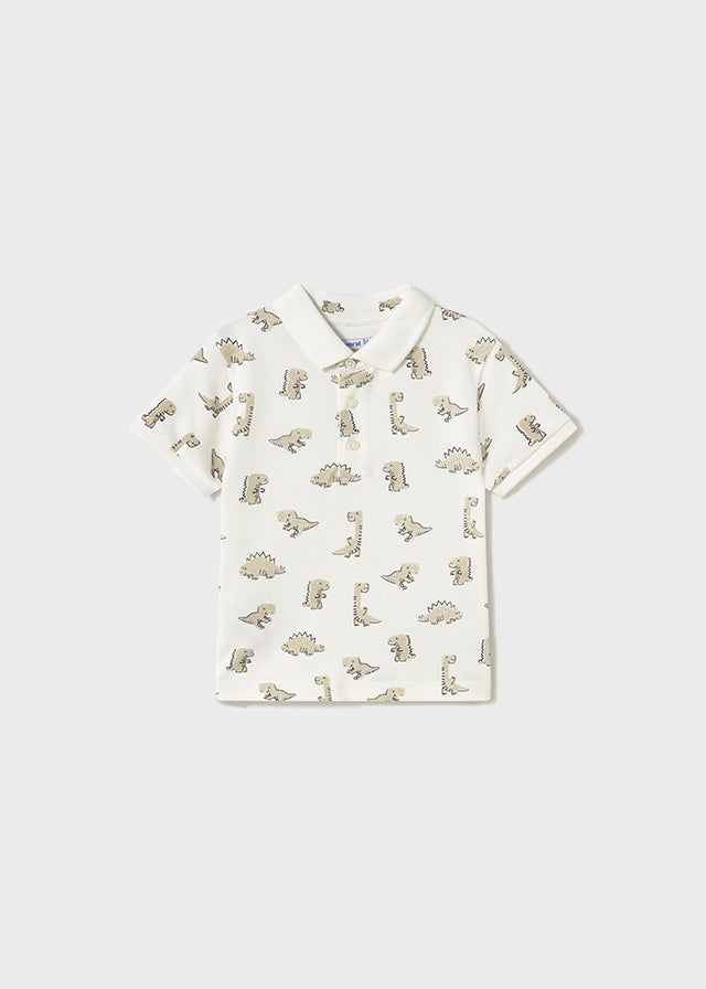 Mayoral 1109 Dinosaur Short Sleeve Polo Shirt and Mayoral 1243 Shorts with Braces In Stock Now