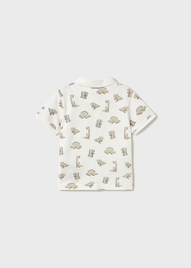 Mayoral 1109 Dinosaur Short Sleeve Polo Shirt and Mayoral 1243 Shorts with Braces In Stock Now