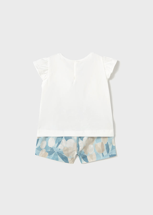 Mayoral 1237 Sky Printed Shorts Set In Stock Now