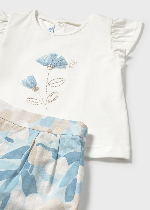 Mayoral 1237 Sky Printed Shorts Set In Stock Now