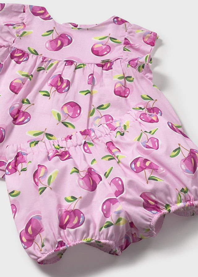 Mayoral 1238 Mauve Printed Shorts Set In Stock Now