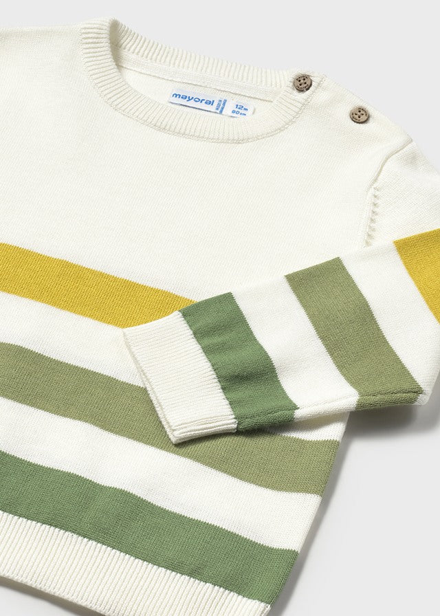 Mayoral 1108 Sage Polo Shirt, Mayoral 1582 Denim Jeans and Mayoral 1301 Stripe Jumper In Stock Now