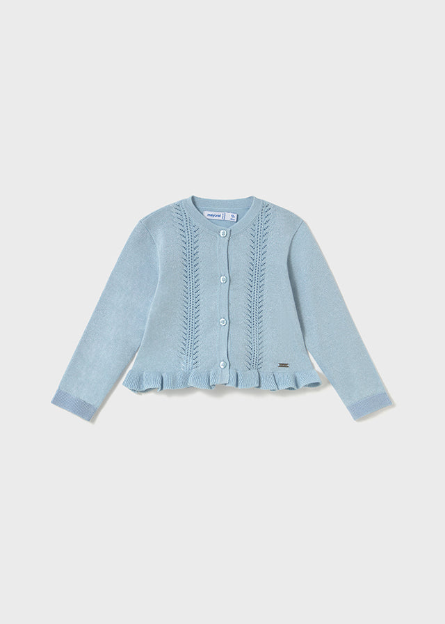 Mayoral 1398 Sky Knitted Cardigan In Stock Now