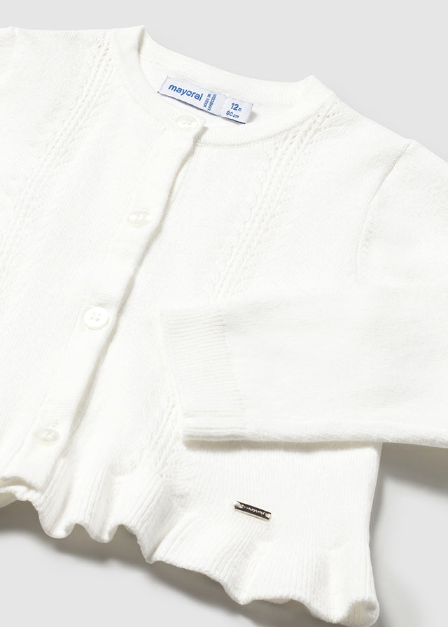 Mayoral 1398 Natural Knitted Cardigan In Stock Now
