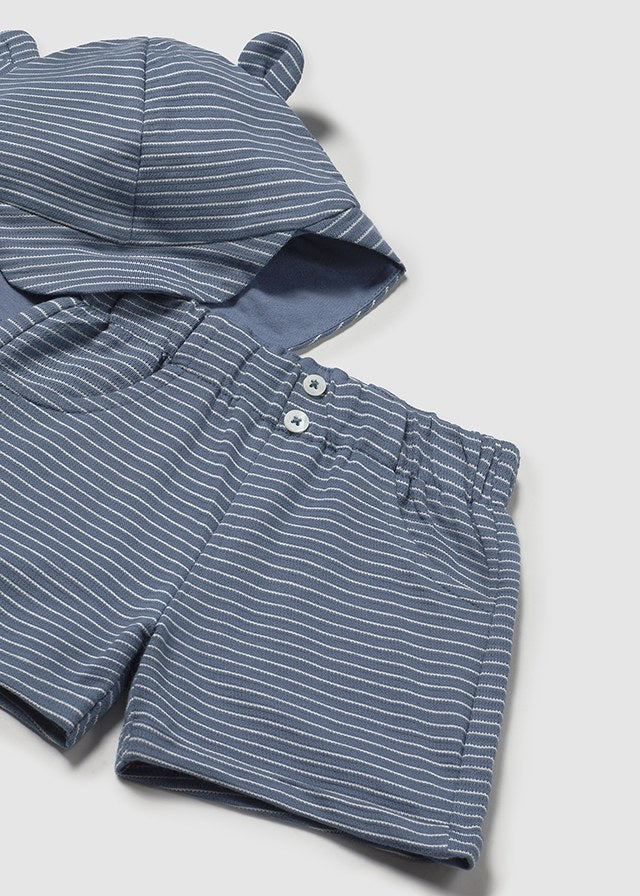 Mayoral 1651 Blue Shorts Set and Hat In Stock Now