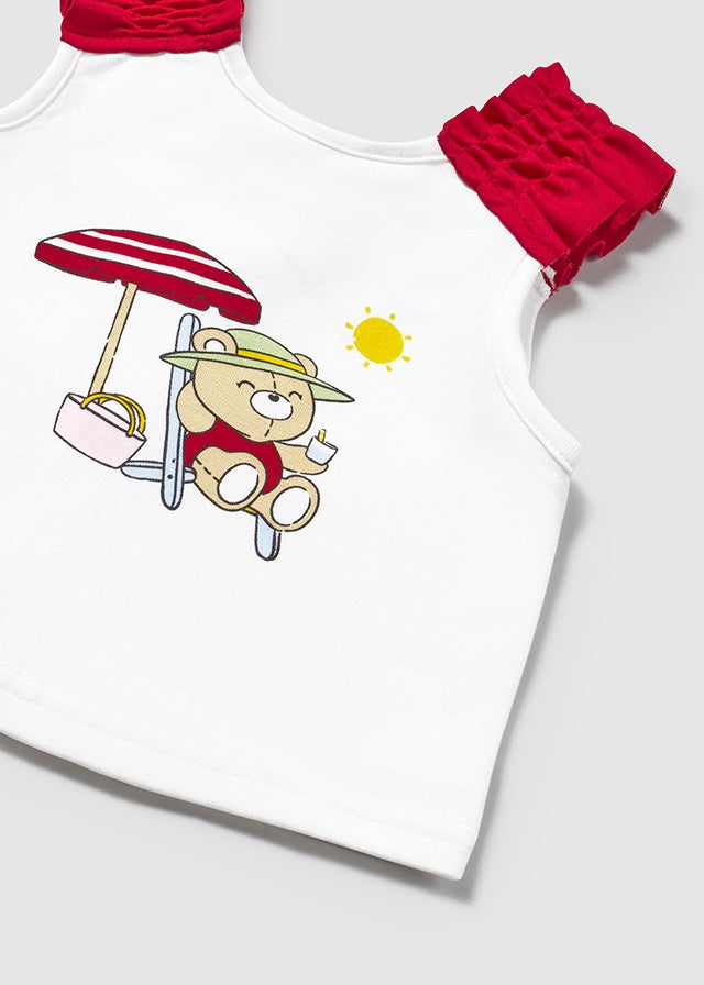 Mayoral 1668 Red Swimming Costume and Hat In Stock Now