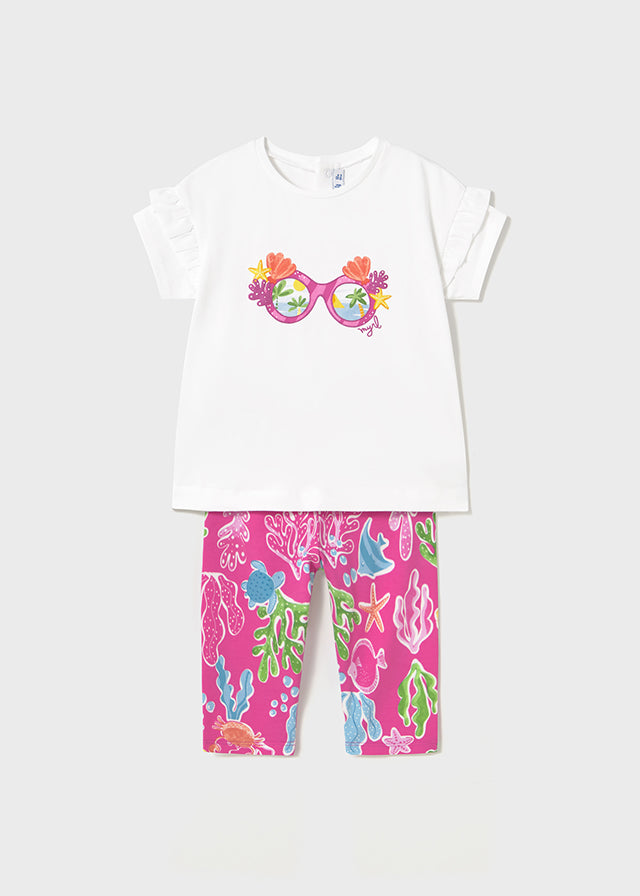 Mayoral 1739 Fuchsia Leggings Set In Stock Now