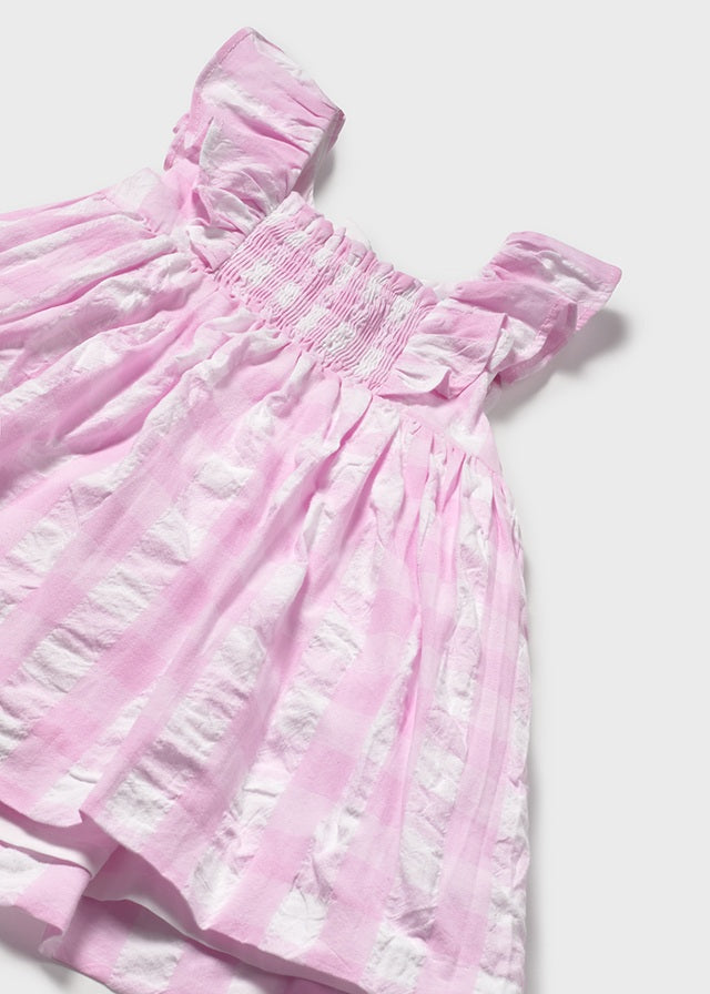 Mayoral 1912 Mauve Gingham Dress In Stock Now
