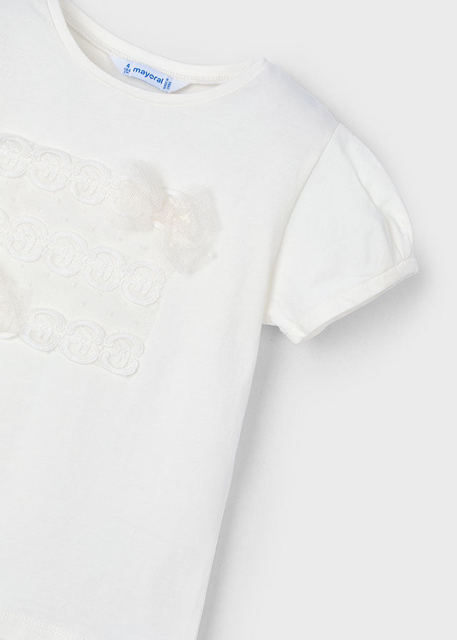 Mayoral 3001 Natural Tee-Shirt and Mayoral 3961 Natural Tulle Skirt In Stock Now