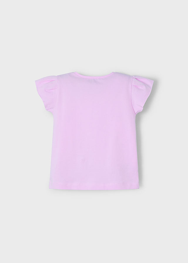 Mayoral 3015 Mauve Tee-Shirt and Mayoral 3905 Mauve Printed Shorts In Stock Now
