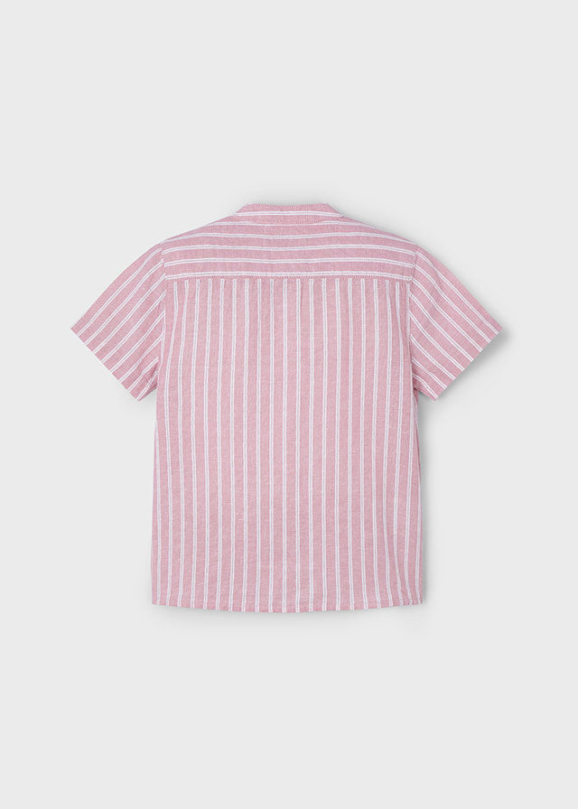 Mayoral 3113 Short Sleeve Stripe Linen Shirt and Mayoral 3217 Sand Linen Shorts In Stock Now