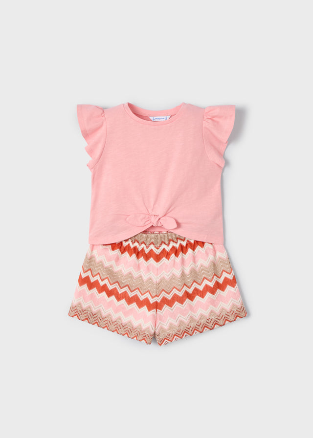 Mayoral 3209 Salmon Shorts Set In Stock Now